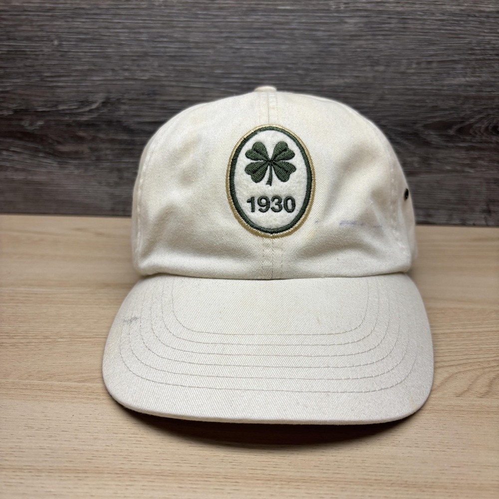 Bobby Jones Hat Cap Strap Back Cream‎ Green 1930 Clover Patch Logo Golf Mens